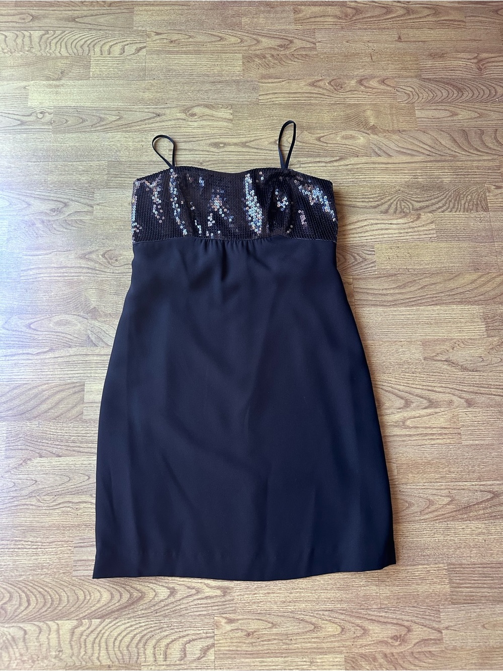 Ann Taylor Sequin Strapless Dress in Black Size 8